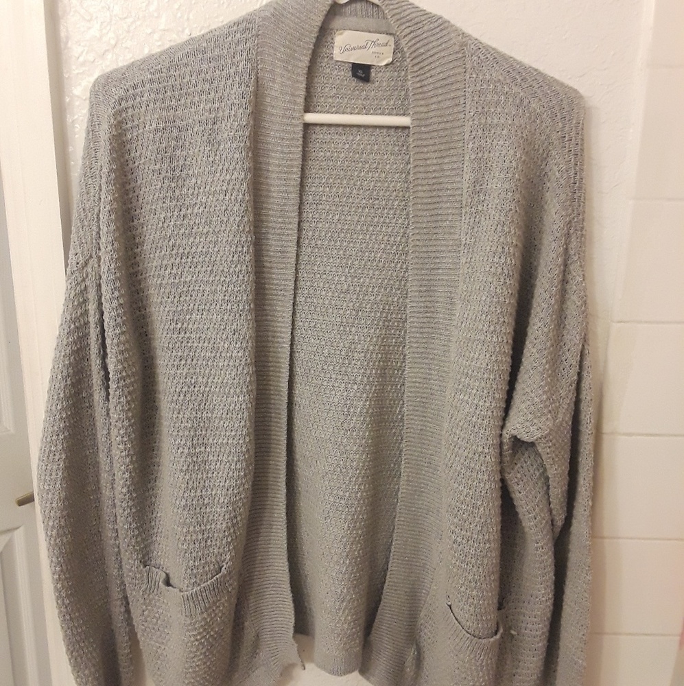 Grey knit cardigan